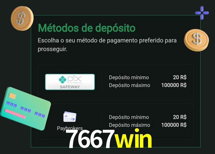O cassino 7667win oferece uma grande variedade de métodos de pagamento